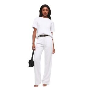 Abercrombie & Fitch Curve Love High Rise Wide Leg Linen Blend Pants Size‎ 34 18R